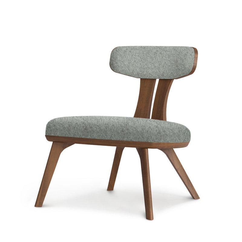 Estelle - Chaise longue, Fumée laineuse pâle, Noyer