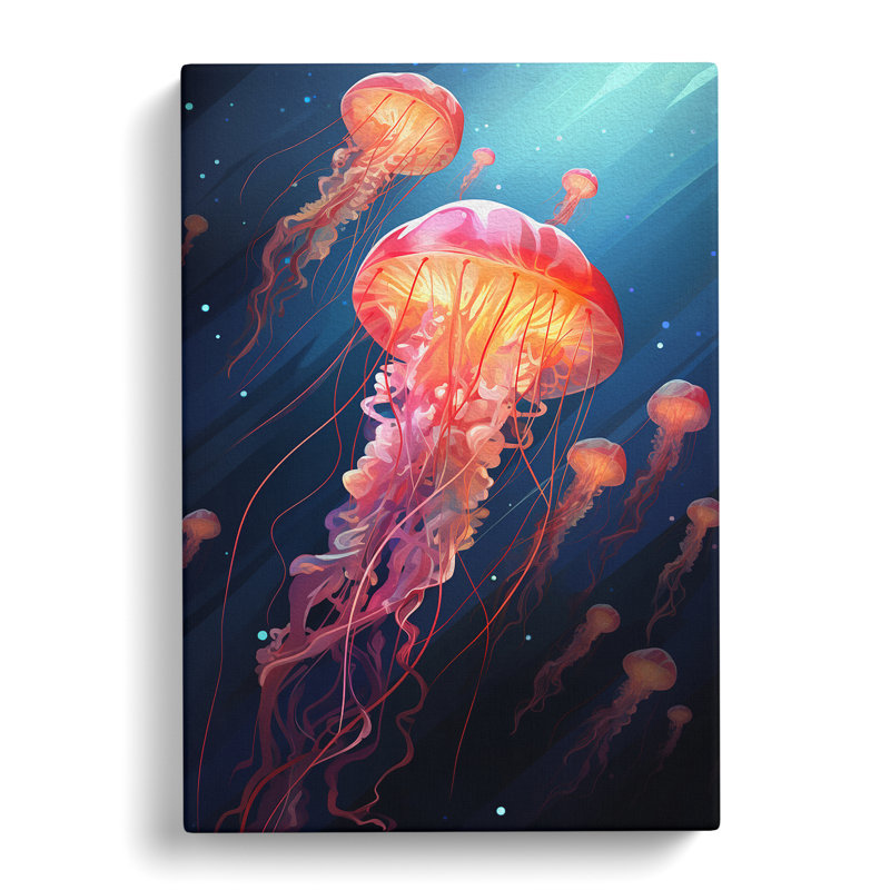 Jellyfish Constructivism Art - Wrapped Canvas, 76cm H x 50cm W x 3cm D