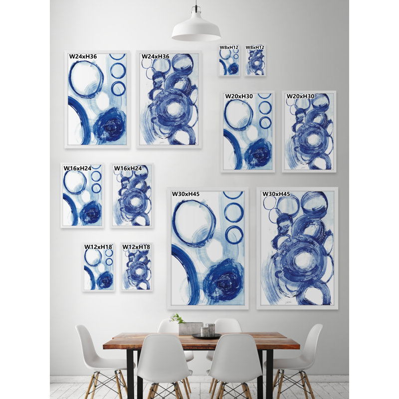 « painted circles diptych », ensemble de 2 reproductions de peintures à l’acrylique encadrées, H 36 po x l 24 po x L 1,5 po