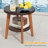 3 PCS Patio PE Wicker Furniture Set with Solid Acacia Wood Frame & Cushions