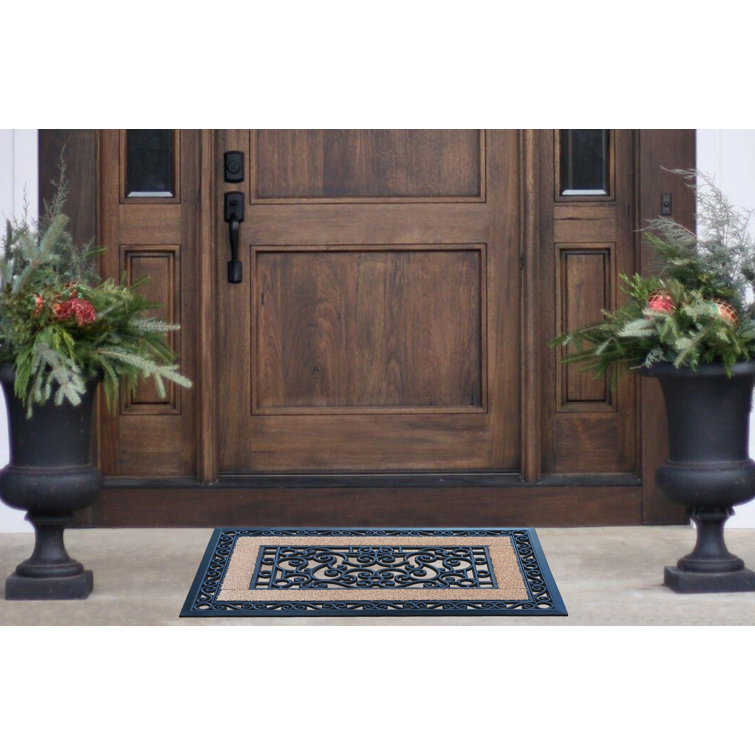 A1hc Natural Coir Monogrammed Door Mat for Front Door, 30x60, Heavy Duty Welcome Doormat, Anti-Shed Treated Durable Doormat for Outdoor Entrance, Low