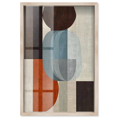 Décoration murale de bureau « Echo II » de style Midcentury, cadre blond, 30 x 45 cm, par Art Remedy