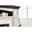 Meuble télé avec foyer électrique - Cerisier et blanc, P 42,41 po x P 14,03 po, H 35,66 po