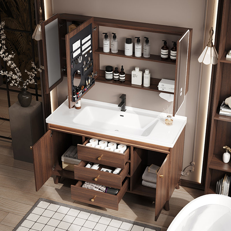 Chinese style retro simple bathroom cabinet
