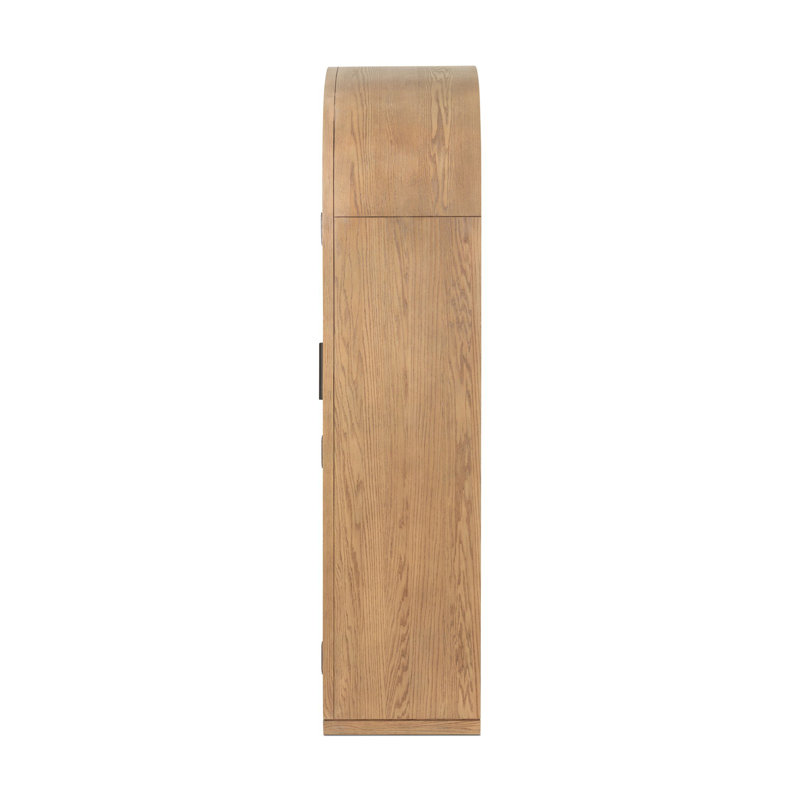 HEPBURN Solid Wood China Cabinet, Drifted Smoked Oak Veneer