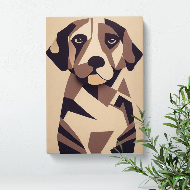 Portrait Of A Dog Abstract - Wrapped Canvas, 76cm H x 50cm W