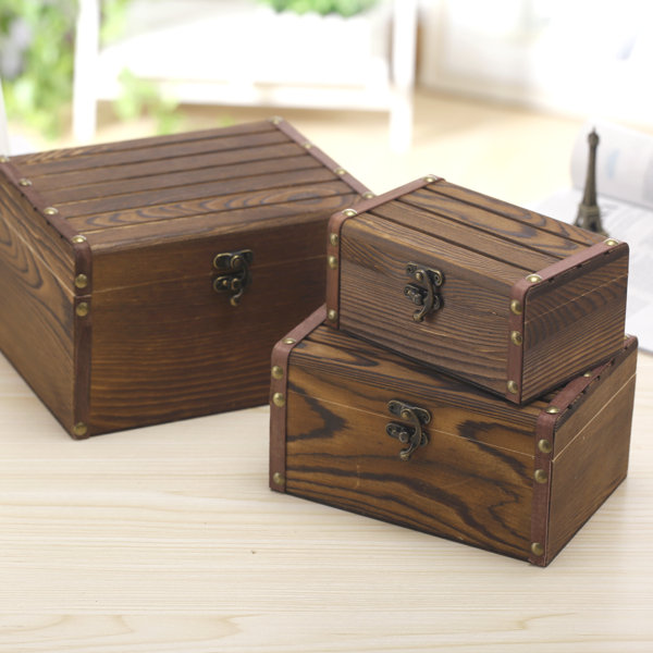 Storage Case Decorative Wooden Treasure Chest Folding Storage Box Dirty  Clothes Collecting Case Non Woven Fabric