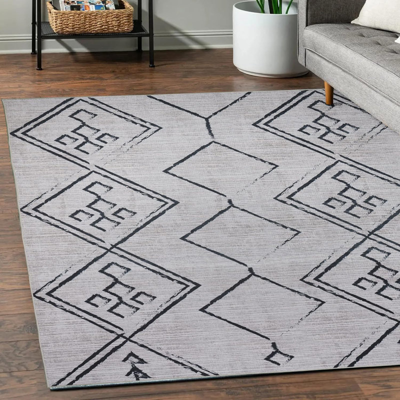 Kendrall Washable Geometric Indoor Rug, Rectangle 8' x 10'