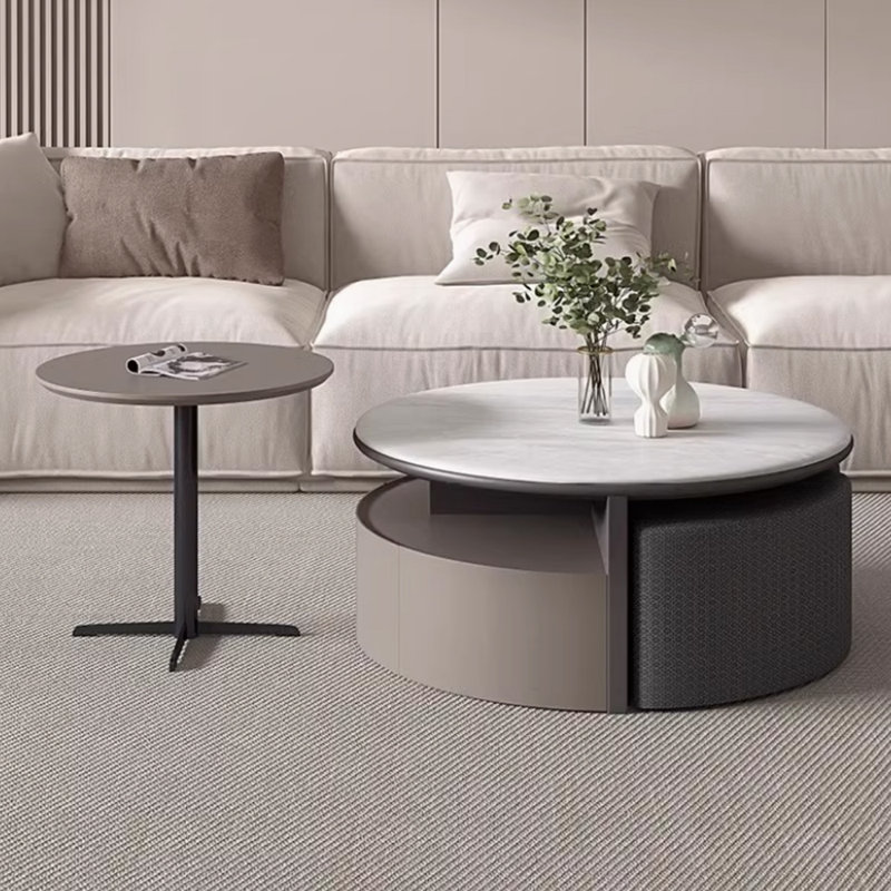 Table basse ronde légère et luxueuse