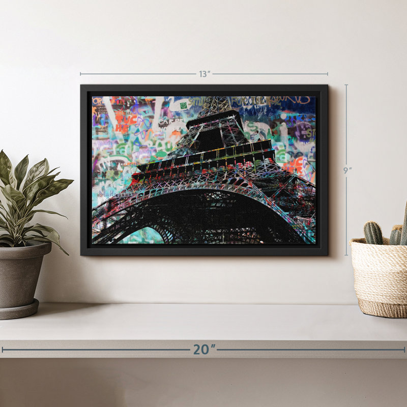 Graffiti Eiffel Tower Canvas Print, 9" H x 13" W