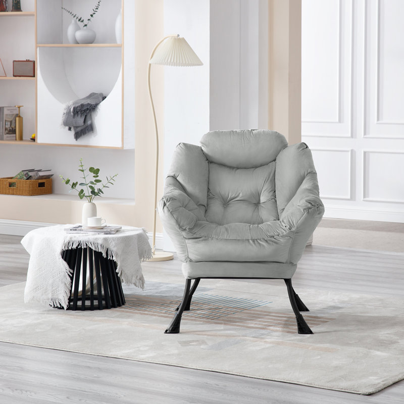 Velvet Armchair, Light grey