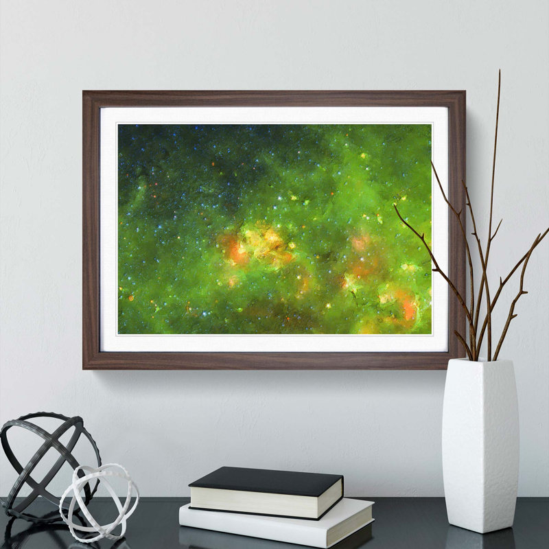 Out of Space Vol.25 in Abstract - Picture Frame Graphic Art Print, 62cm H x 87cm W x 2cm D, Walnut Framed