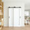 Porte de grange coulissante 52 * 80 - Blanc