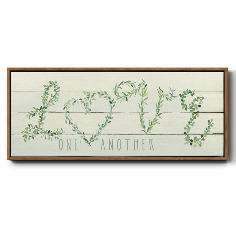 Shiplap Vines Love - toile encadrée, H 8 po x l 20 po