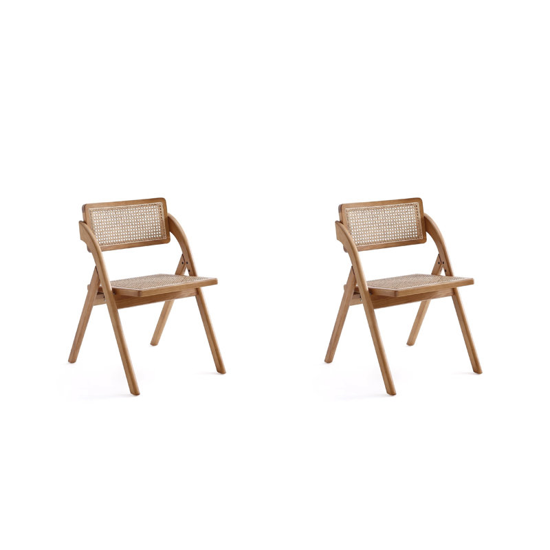 Lambinet Industry Chic Solid Ash Wood Folding Dining Chair in Natural, Nature