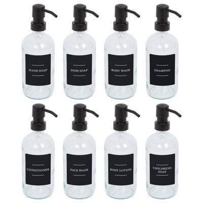 Glass Soap Dispensers with Labels - 500ml