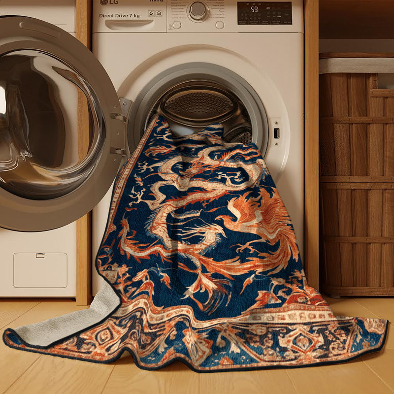 Tapis persan gris lavable à la machine