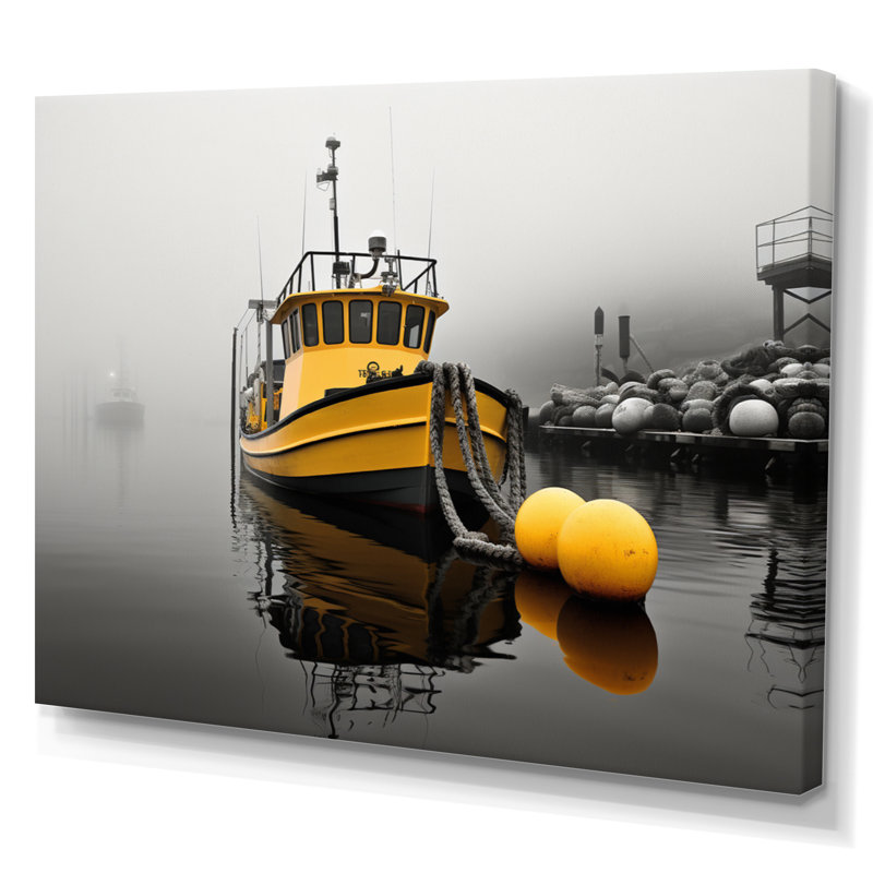 Bord de mer brumeux - impression, Toile tendue, H 34 po x l 44 po x P 1,5 po
