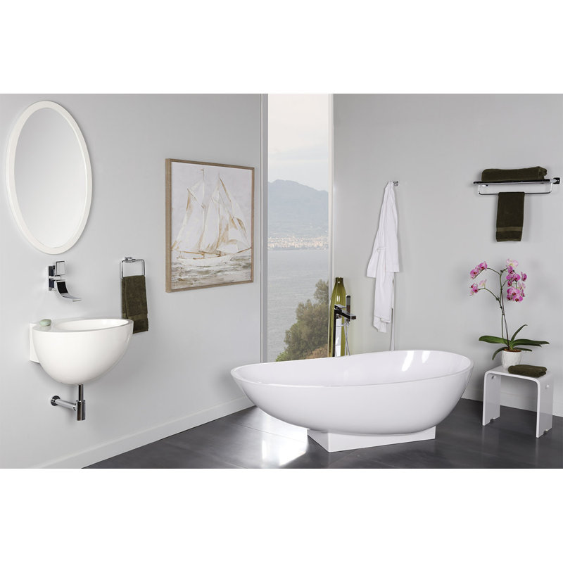 Alia 70.25'' L Freestanding Soaking Bathtub, Gloss White
