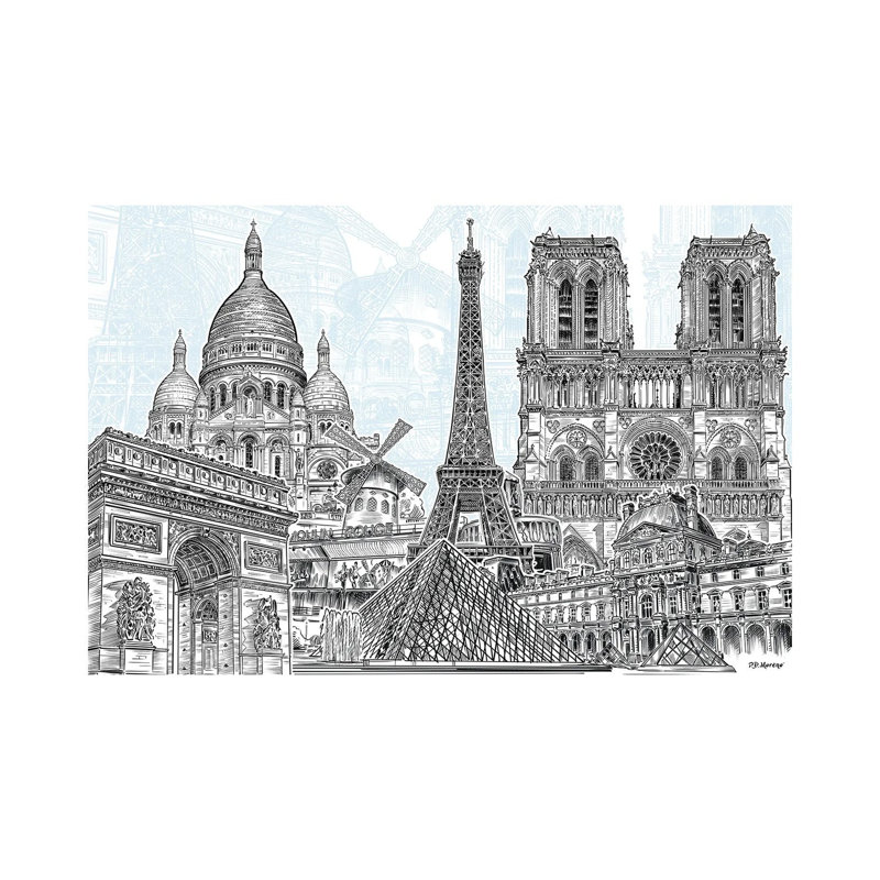 Paris Sketches by P.D. Moreno - Gallery-Wrapped Canvas Giclée on Canvas, Wrapped Canvas, 20.32 cm H x 30.48 cm W