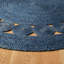 Diehl Round Hand-Woven Flatweave Jute Navy Area Rug-572036742