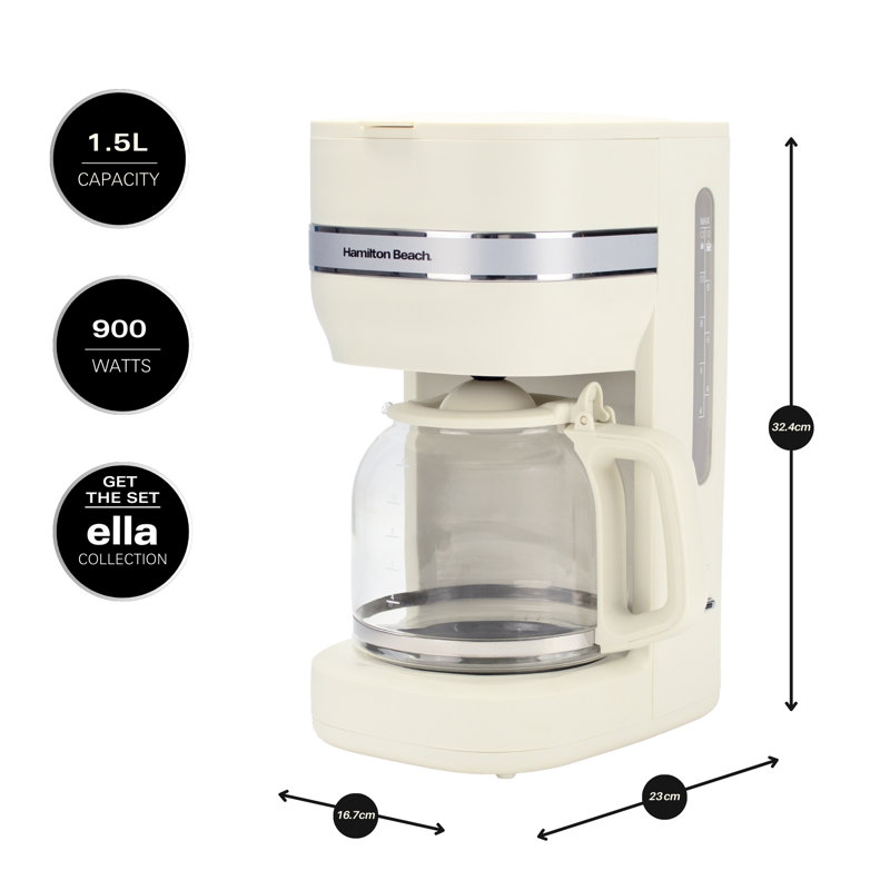Hamilton Beach Ella Filter Coffee Machine, Cream