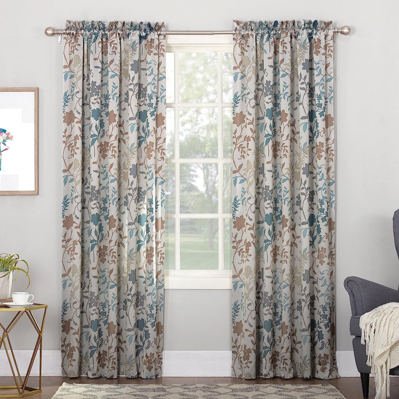 Kenayah Semi Sheer Curtain Single Panel, 54" W x 84" L