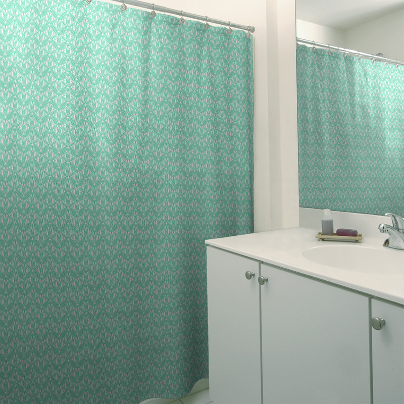 Rideau simple art déco, Rayure vert menthe 2