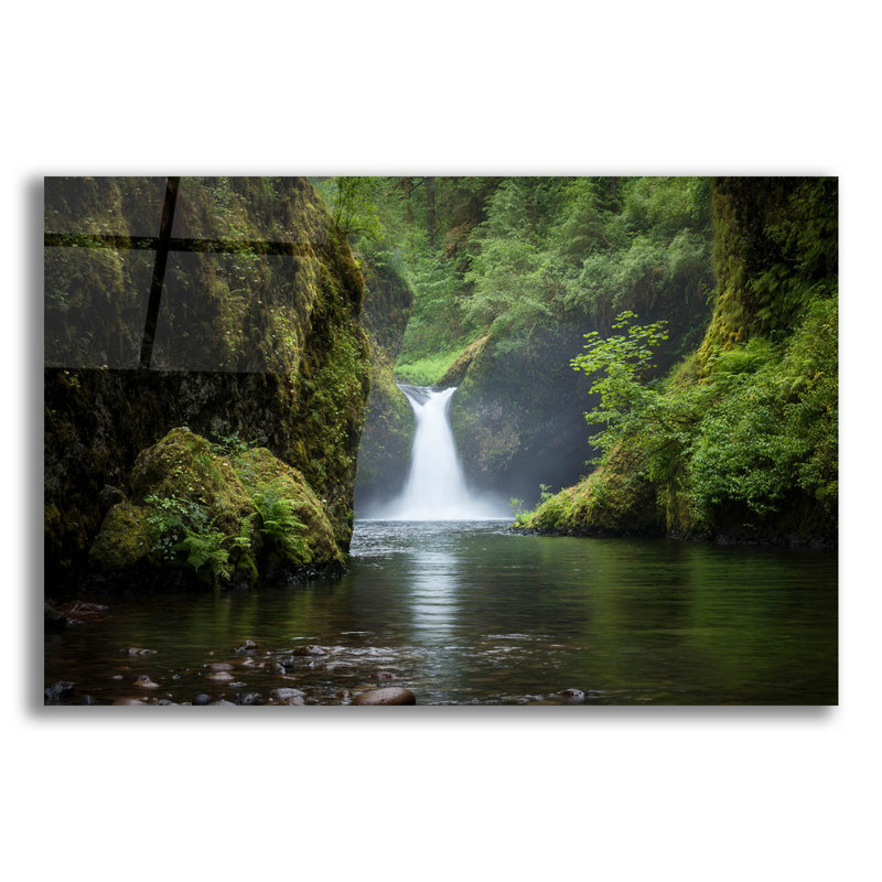 «Punchbowl Falls» par Richard Wong, art mural en verre acrylique, 16 po x 12 po
