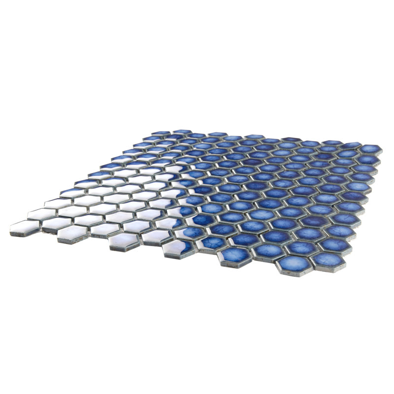 Carreau de mosaïque en porcelaine pour plancher et mur de 11-7 / 8 "x 13-1 / 4" Hudson, Bleu