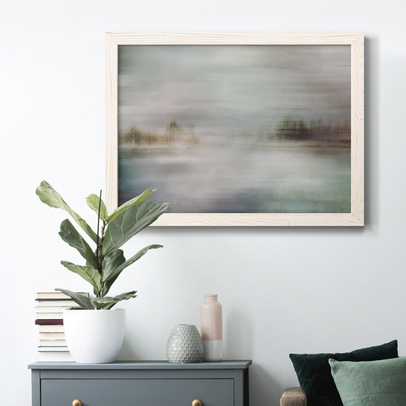 «Misty Lake», reproduction d'art sur toile, H 17 po x l 20 po x P 1 po, Blanc