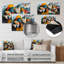 «Geometric Mountain Retro Colors - Art abstrait paysage mural»-1048109569-1048109572
