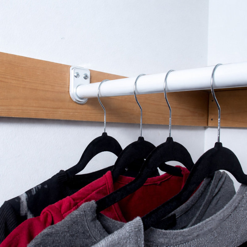 Tringle de garde-robe ajustable, acier, capacité de 30 livres - Design House, H 2,75 po x l 72 po x P 1 po, Blanc
