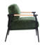 Fauteuil moderne avec siège, structure en métal, assise en bois pour un intérieur élégant de 27,67 po, construction, utilisation à la maison,