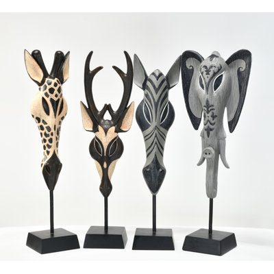 African Animals Mask On Stand