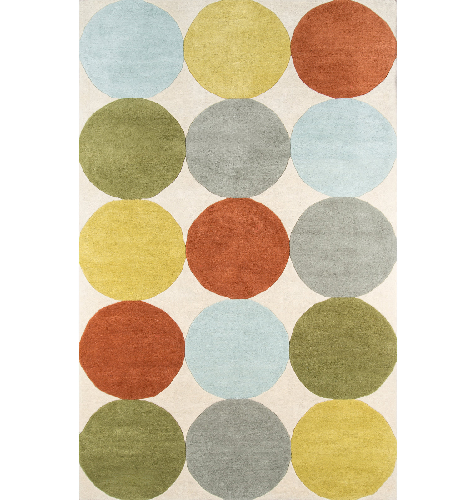 Glory Hand Tufted Wool Green/Gray/Orange Rug, Rectangle 9' x 12'