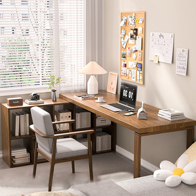 Bureau de direction en bois massif en forme de L