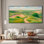Très grande reproduction d'art sur toile - Rolling Hills Landscape Serene Green Valley and Path for Artwork Decor for Living or Chamber - "Assemblage requis du cadre (cadre non fini)"