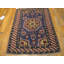 Antique Caucasian Geometric Medallion Wool Hand Knotted Pile Blue 1900s Rug