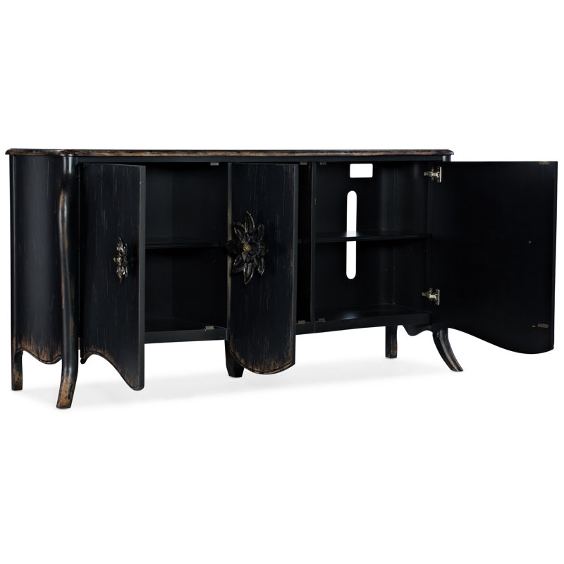 Sanctuary 73'' Black Solid Wood Sideboard