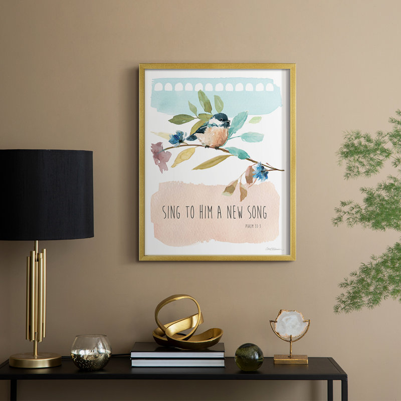 A New Song Framed Print - Solid Wood, H 11 po x l 9 po, Doré