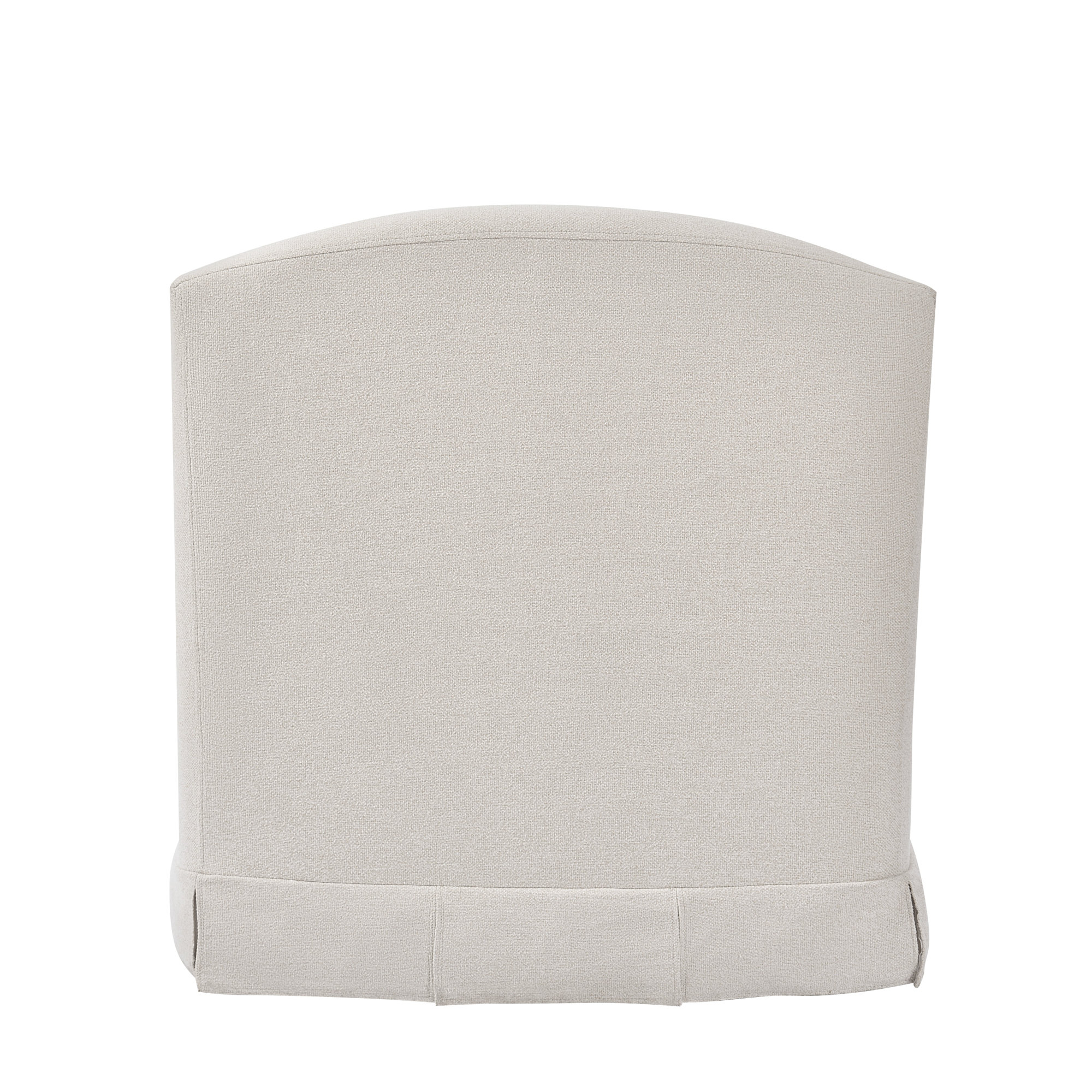 Electra Modern Farmhouse Slipcovered Swivel Armchair, White Polyester