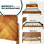 Lit plateforme 100% bois d'acacia massif avec tête de lit et pied de lit Bifrost, design Mid-Century Art déco, aucun sommier requis, support de lattes robuste, résistant aux égratignures et à l'eau-1342188252-1342188243