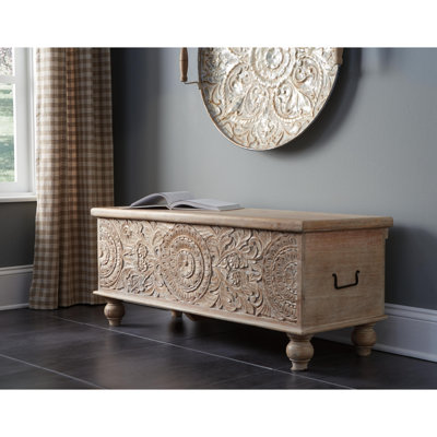 Banc de rangement en bois Keena