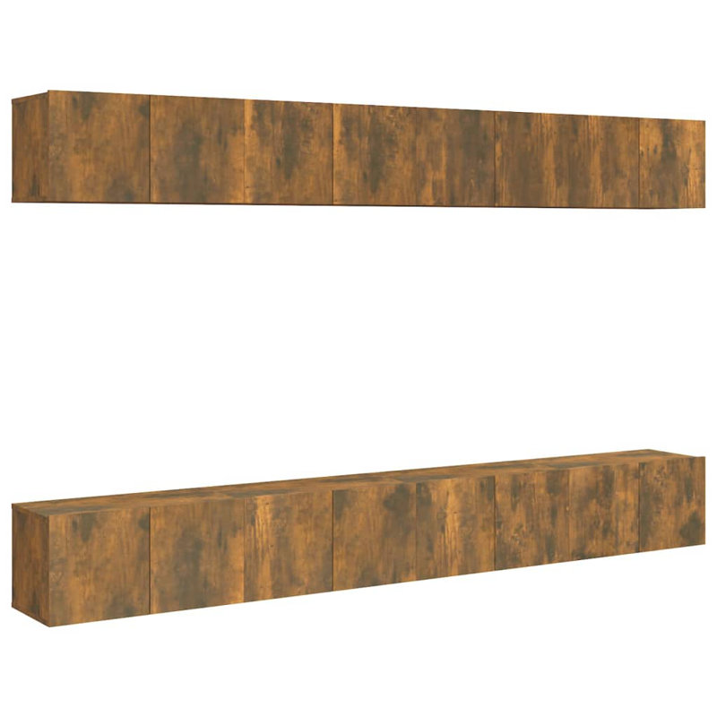 Glenland Unfinished TV Stand for TVs up to 78", Smoked Oak