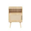 Table de chevet en rotin 22,8 po avec porte et tablette ouverte, table d'appoint décorative pour chambre à coucher ou petits espaces