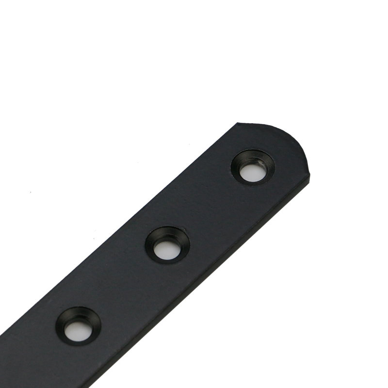 10-Pack Straight Bracket Angle Brackets With Screws, Black, 0.1" H x 6.2" W x 0.79" D