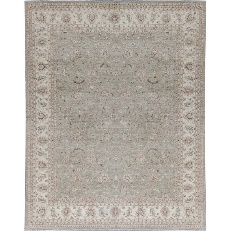 Hand-Knotted High-Quality Ivory Area Rug