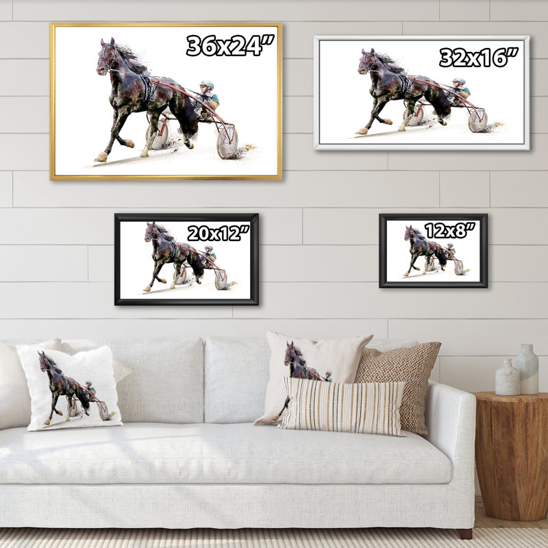 «Horse Race concurrence Derby Trotter III», reproduction d'art sur toile, H 8 po x l 12 po x P 1 po