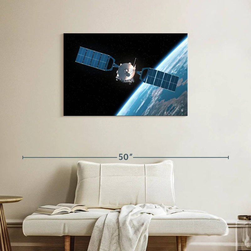 Oberle Satellite Orbiting Earth, 24" H x 36" W